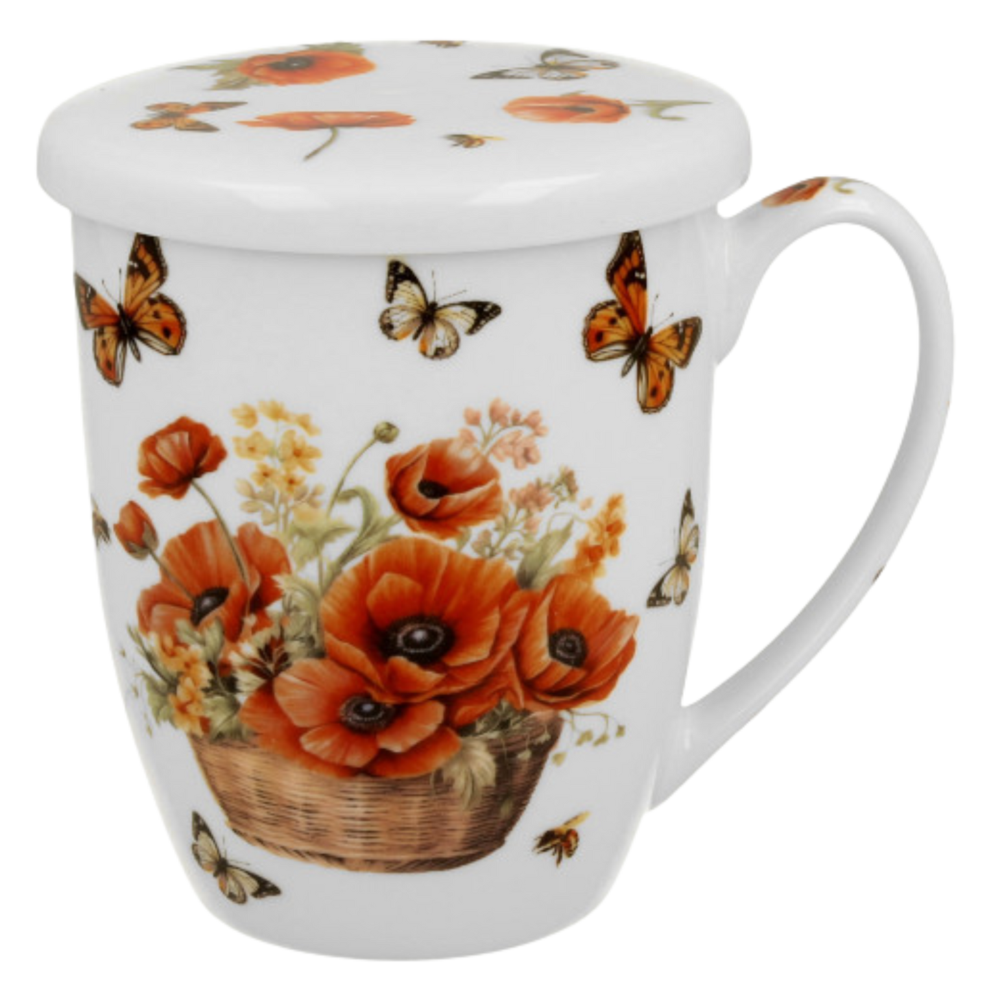 Taza amapolas y mariposas