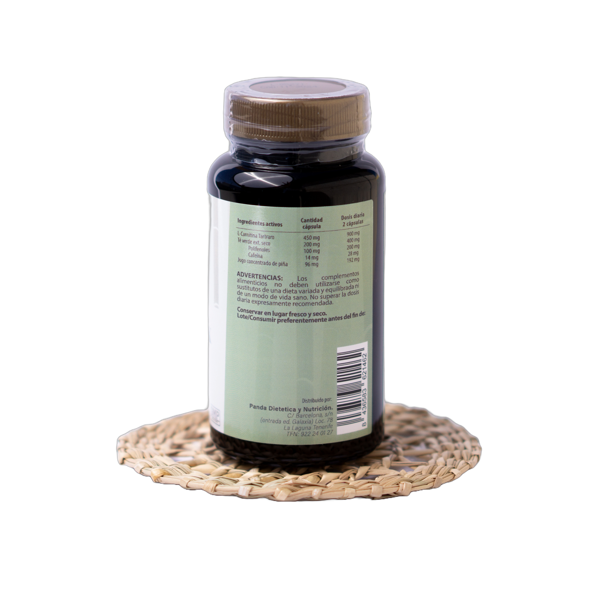 Quemador de grasa, diurético, antioxidante, L-carnitina, té verde, piña