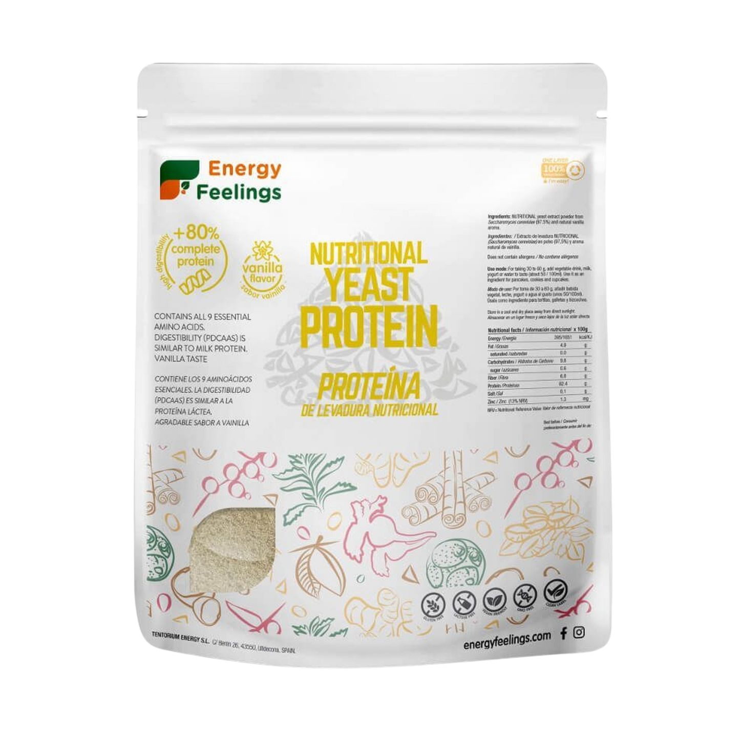 Proteína de levadura sabor vainilla