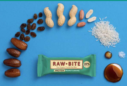 Barrita proteica RAWBITE cacahuete-caramelo
